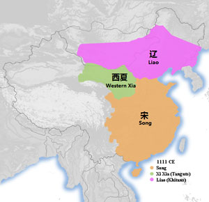 公元1111年西夏疆域图